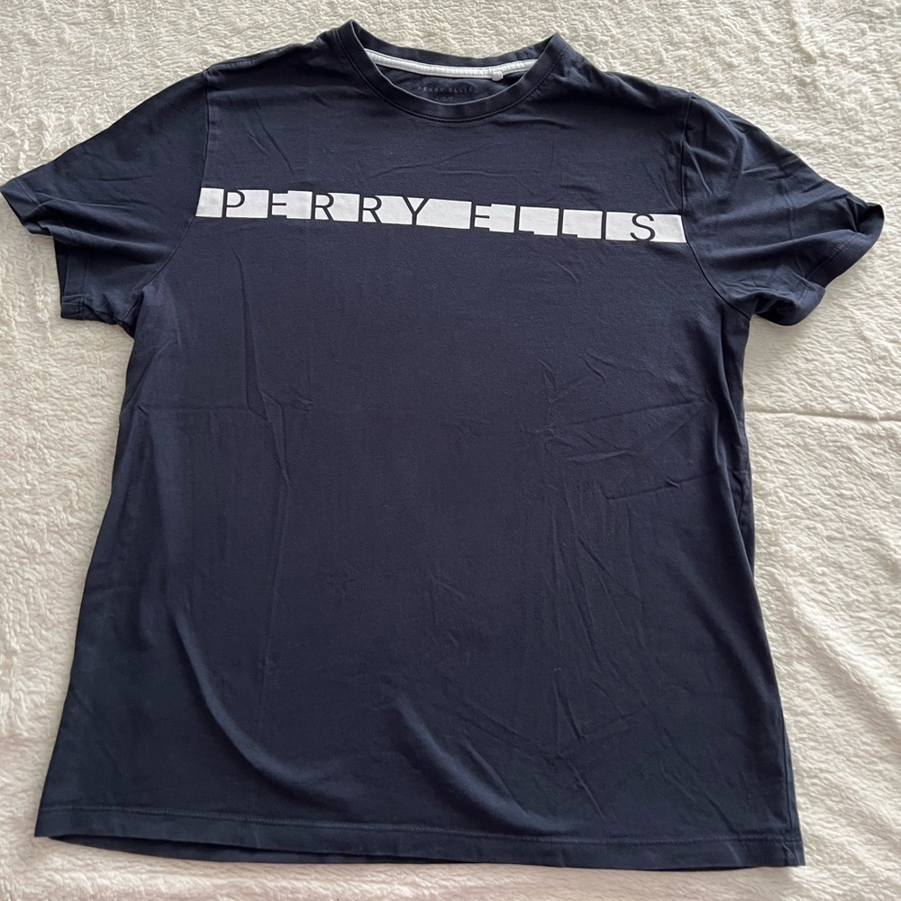 Perry Ellis Blue T-Shirt Size Large